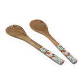 Set de Utensilios para Cocina Versa Bambú Madera de mango Flores