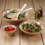 Set de Utensilios para Cocina Versa Bambú Madera de mango Flores