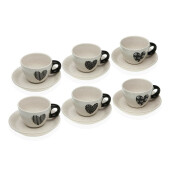 Juego de 6 Tazas con Plato Versa Nathalie Gres Corazón
