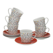 Juego de 6 Tazas con Plato Versa Blume Porcelana