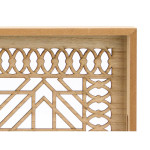 Juego de Bandejas Gift Decor Marrón Transparente Madera Vidrio Cuadrado 2 Piezas