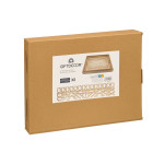 Juego de Bandejas Gift Decor Marrón Transparente Madera Vidrio Cuadrado 2 Piezas