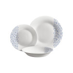 Vajilla Vivalto Azul Blanco Vidrio opalino Lluvia 18 Piezas (2 Unidades)