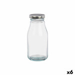 Botella de Cristal Vivalto Transparente Plateado PVC Metal Vidrio 250 ml (6 Unidades)