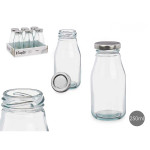 Botella de Cristal Vivalto Transparente Plateado PVC Metal Vidrio 250 ml (6 Unidades)
