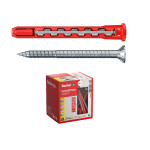 Caja Taco Cabeza Plana Hybridpower 10-90T(10U) Fischer Valido Para Macizo Y Hueco