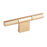 Pomo Aluminio "T" Point L110 Laton Cava Laton Cava Cepillado
