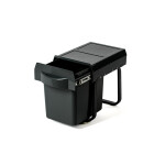 Cubo De Basura Extraíble Virtus. Capacidad 16L. Extracción Manual. Tapa Antiolores. Plástico Negro. Ancho Mínimo 300Mm