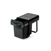 Cubo De Basura Extraíble Virtus. Capacidad 16L. Extracción Manual. Tapa Antiolores. Plástico Negro. Ancho Mínimo 300Mm