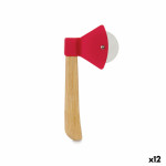 Cortador de Pizza Kinvara CN52307-1 Marrón Rojo Bambú Acero Inoxidable Polipropileno 21,7 x 2 x 10 cm Hacha (12 Unidades)