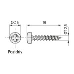 Tornillo Pozidriv Latonado Cabeza Redonda Spax-S 2,5-16 (100 uds.)