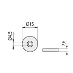 Placa Hierro Aran Ø15 G.2,5Mm Zincado Para Imán (100 uds.)