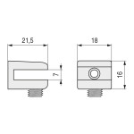 Soporte Cuadradas 18X16 Para Cristal 6Mm Cromo (2 uds.)