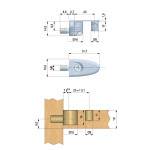 Soporte Union Elefant Zamak Niquel Sp19Mm. Para Tableros De 19Mm.