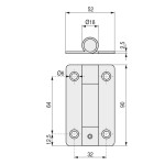 Bisagra Plana Cabine Muelle 90X52X2 Inoxidable Inoxidable 304 Con Muelle