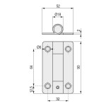 Bisagra Plana Cabine 90X52X2 Inoxidable Inoxidable 304