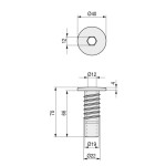 Casquillo Zmk Mecanismo Para Sofa Allen Caña Pasant Rosca Madera. Con Embellecedor Cromo