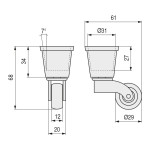 Rueda Giratoria Decorativa Mates Laton Cuero