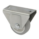 Rueda Fija Truman Aro De Goma Gris D39 H48 Soporte De Acero Zincado.