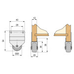 Rueda Ø25 Cajon Nido H30 C/Soporte Espesor 12