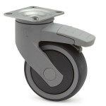 Rueda Giratoria Levina Ø100 Plástico 77X67 Aro De Goma Con Freno Aro De Goma Tenteprene. N/Poliprop. Antihilo.