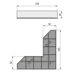 Pata Escuadra Plastico Kiana 160X160 H30 Cromo No Es Pintada. Recubierta Lamina Cromo.
