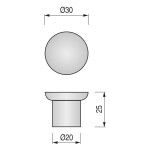 Pomo Acero Inoxidable Rami D13 30Mm H25