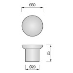 Pomo Acero Inoxidable Rami D13 30Mm H25