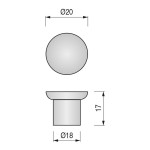 Pomo Acero Inoxidable Rami D13 20Mm. H17