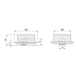 Rodillo Giratoria Rida D54-40Mm Plástico Negro  Aro Ø15 Plast., Carga 50Kg Rueda