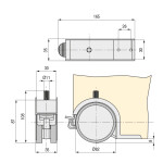 Rueda Unidireccional De Encastrar Toscana. Para Camas Nido. Para Embutir. Espesor 30-40Mm. Carga 100 Kg - Q&Ampq