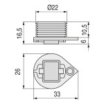 Base Fija Rolan A/Nylon Para Embutir D22