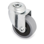 Rueda Giratoria Jade Plus Aro De Goma Ø60 Tp Zincado Placas Antihilo Y Doble Hilera De Bolas.