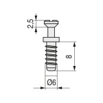 Tornillo Soporte Cazoleta Ø6X8Mm Zincado (16,5Mm) (100 uds.)