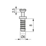 Tornillo Soporte Cazoleta Ø6X8Mm Zincado (16,5Mm) (100 uds.)