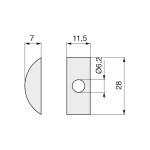 Media Luna Plastico T/30-35 P/6Mm. Para Taladros De 30 Y 35Mm. Agujero 6Mm. (100 uds.)