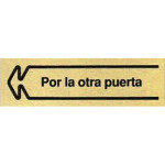 Placa Aluminio Oro 150X45"P.otr.puerta"I Por La Otra Puerta Izquierda