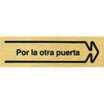 Placa Aluminio Oro 150X45"P.otr.puerta"D Por La Otra Puerta Derecha