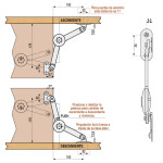 Bisagra Compás Klak Zamak Niquel Puerta De Madera Y Aluminio Apta P/Ptas.ascendentes Y Descendentes.