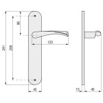 Manilla Aluminio Zeus 241X45 Niquel Satinado