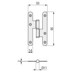 Pernio Sin Remate Cabeza Redonda Inoxidable 405/95 Izquierda Inoxidable 201