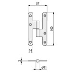 Pernio Sin Remate Inoxidable 305/100 Derecha
