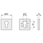 Bocallave Yale Cuadradas 53X53 Inoxidable
