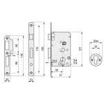Cerradura Emb.tesa 2010-Pr 60Hn S/Cilind D-47, E-60, C/Redondo, Sin Bombillo, Niquel