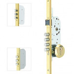 Cerradura Seguridad Bulones Tesa 3 Puntos T2B3566Le Cerradero 40Mm, Dorada, Esc/Abierto