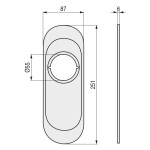 Escudo Embellecedor 165X74Mm Laton Mate