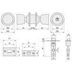 Pomo Tulipa Cerradura Tesa 3502 Lm Cuadradillo 8Mm
