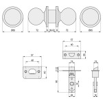 Pomo Bola Paso Tesa 3905 Lp Cuadradillo 8Mm