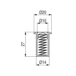 Soporte Embutir Automatico P/Pasadores 10X14Mm
