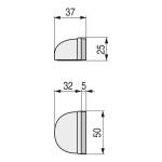Tope Puerta Adh.media Luna Roble 48X37X25Mm B90080Y